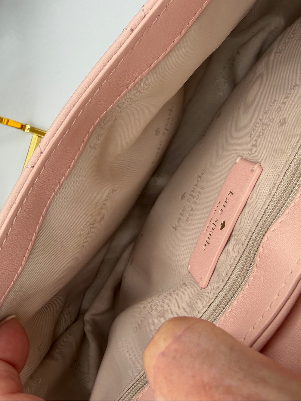 Kate Spade Blush Pink Quilted Chain Crossbody Bag - Picture 7 of 13